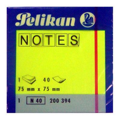 Pelikan Αυτοκόλλητα Χαρτάκια Σημειώσεων Φωσφορoύχα 75x75mm Κίτρινα