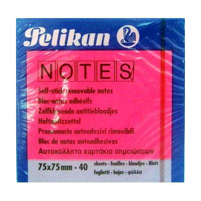 Pelikan Αυτοκόλλητα Χαρτάκια Σημειώσεων Φωσφορoύχα 75x75mm Κόκκινα